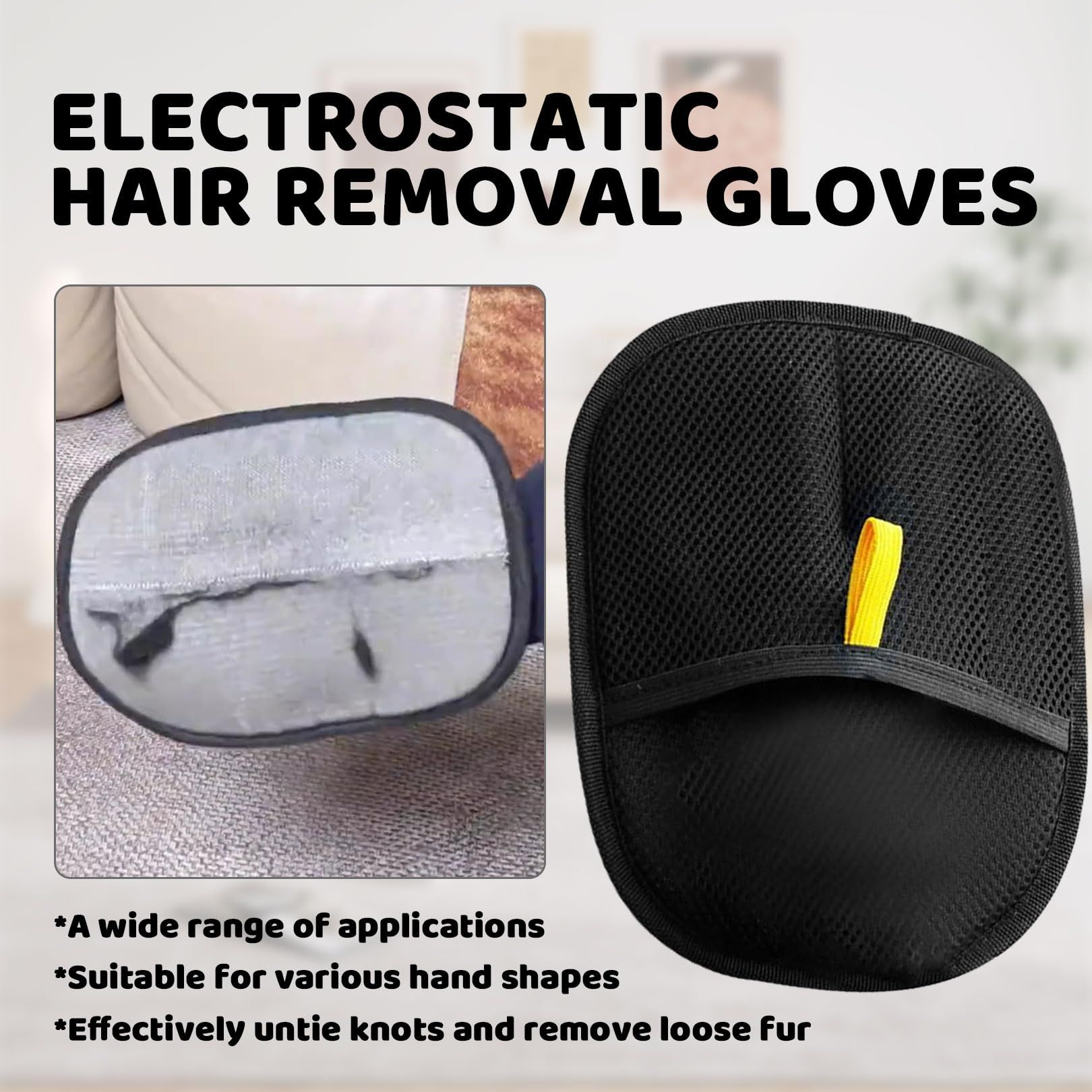 1/2 Pcs Pet Grooming Gloves Double Sided Grooming Glove for Pets Hair Remover Gloves Reusable Grooming Gloves Hands on Static Removal Gloves Pet Hair Multiuse Grooming Gloves for Washing Deshedding