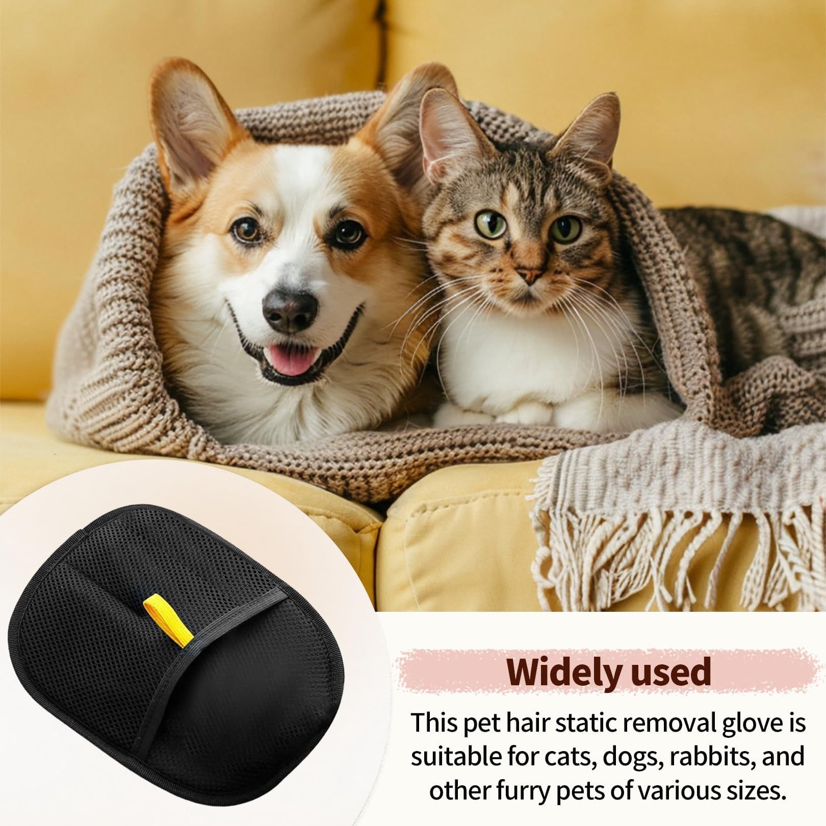 1/2 Pcs Pet Grooming Gloves Double Sided Grooming Glove for Pets Hair Remover Gloves Reusable Grooming Gloves Hands on Static Removal Gloves Pet Hair Multiuse Grooming Gloves for Washing Deshedding