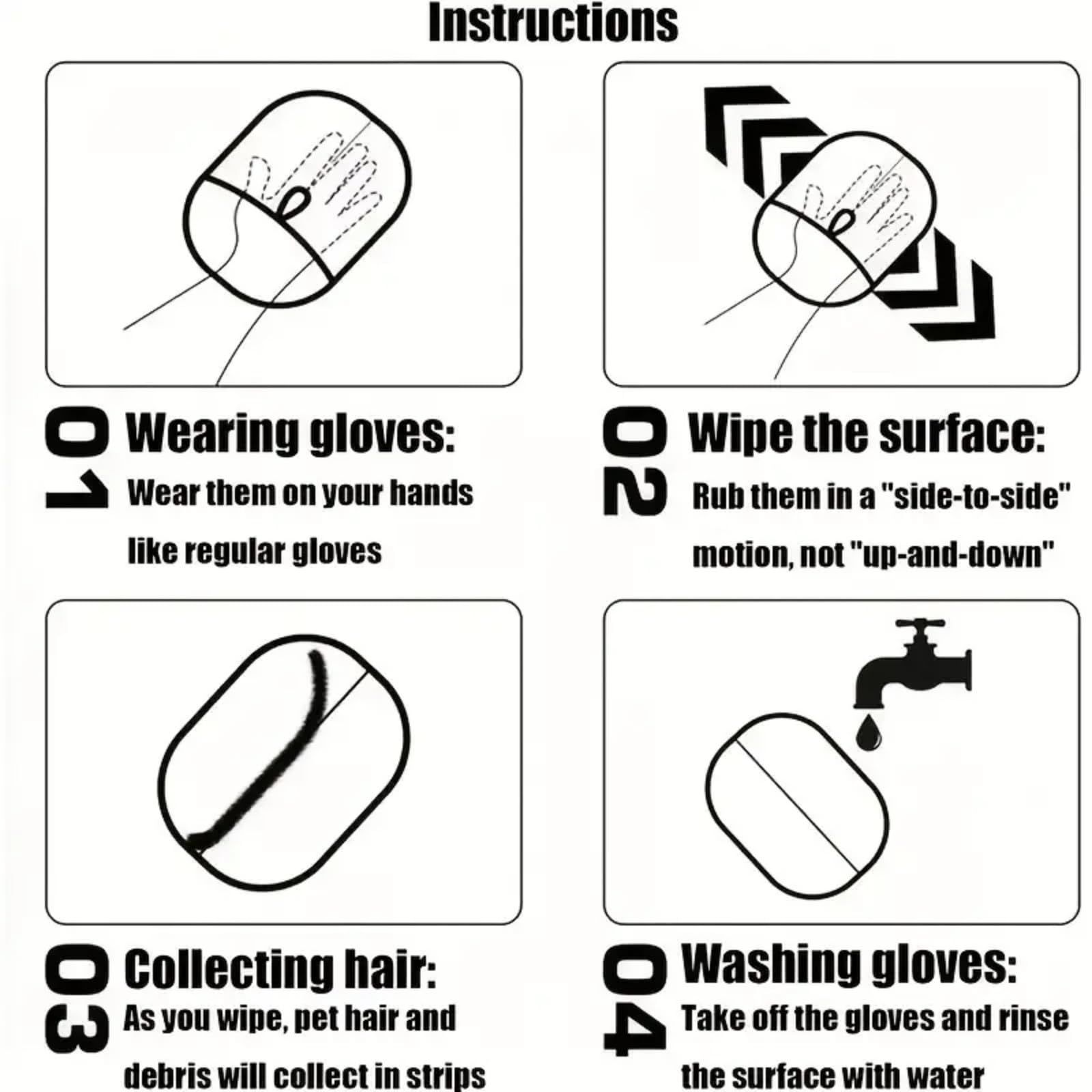 1/2 Pcs Pet Grooming Gloves Double Sided Grooming Glove for Pets Hair Remover Gloves Reusable Grooming Gloves Hands on Static Removal Gloves Pet Hair Multiuse Grooming Gloves for Washing Deshedding