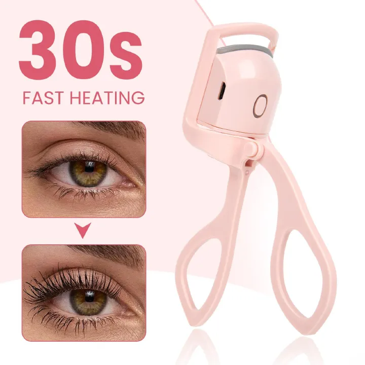 Portable Electric Heated Eyelash Curler USB Rechargeable Heated Lash Curler with Quick HeatUp MultiTemp Settings Natural Curl AntiScald Silicone Long Lasting Curling Eyelash Makeup