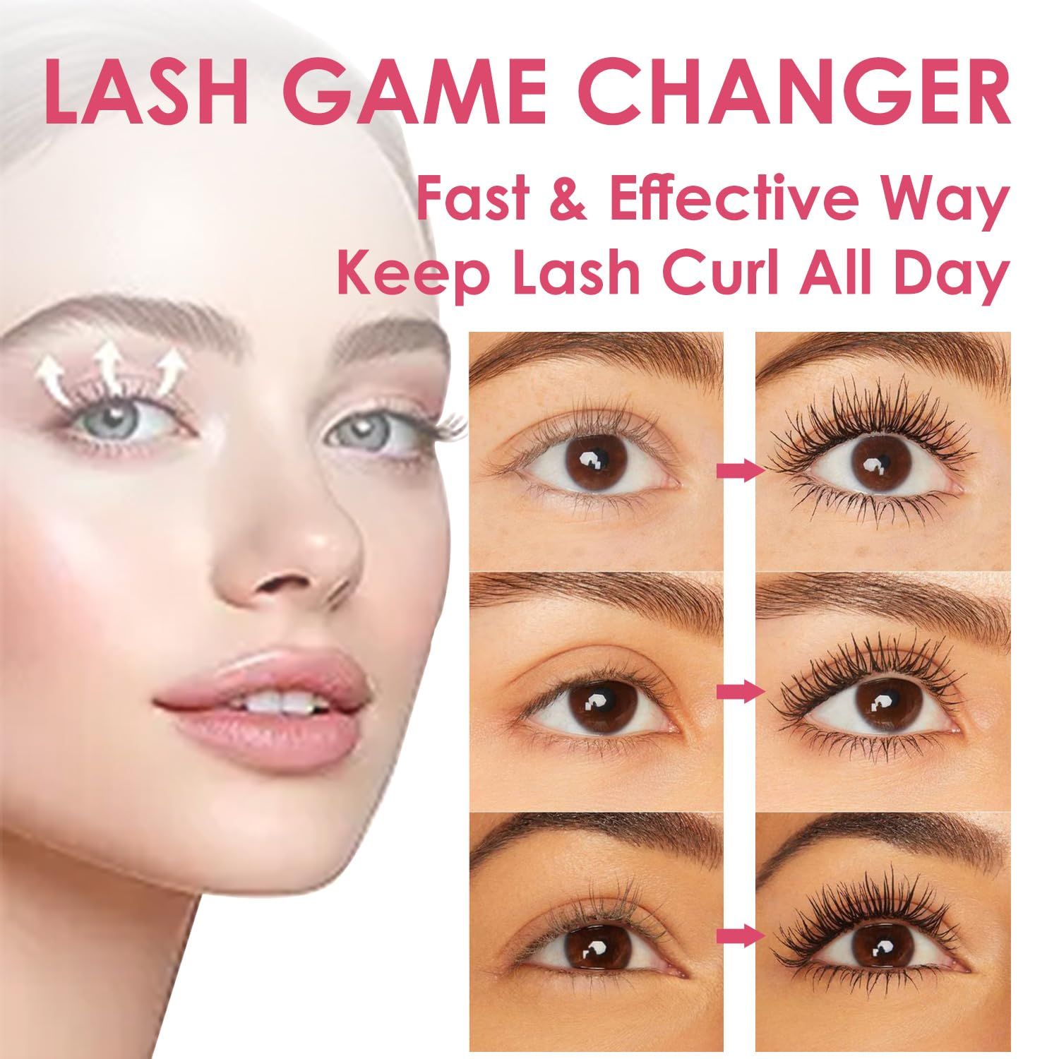 Portable Electric Heated Eyelash Curler USB Rechargeable Heated Lash Curler with Quick HeatUp MultiTemp Settings Natural Curl AntiScald Silicone Long Lasting Curling Eyelash Makeup