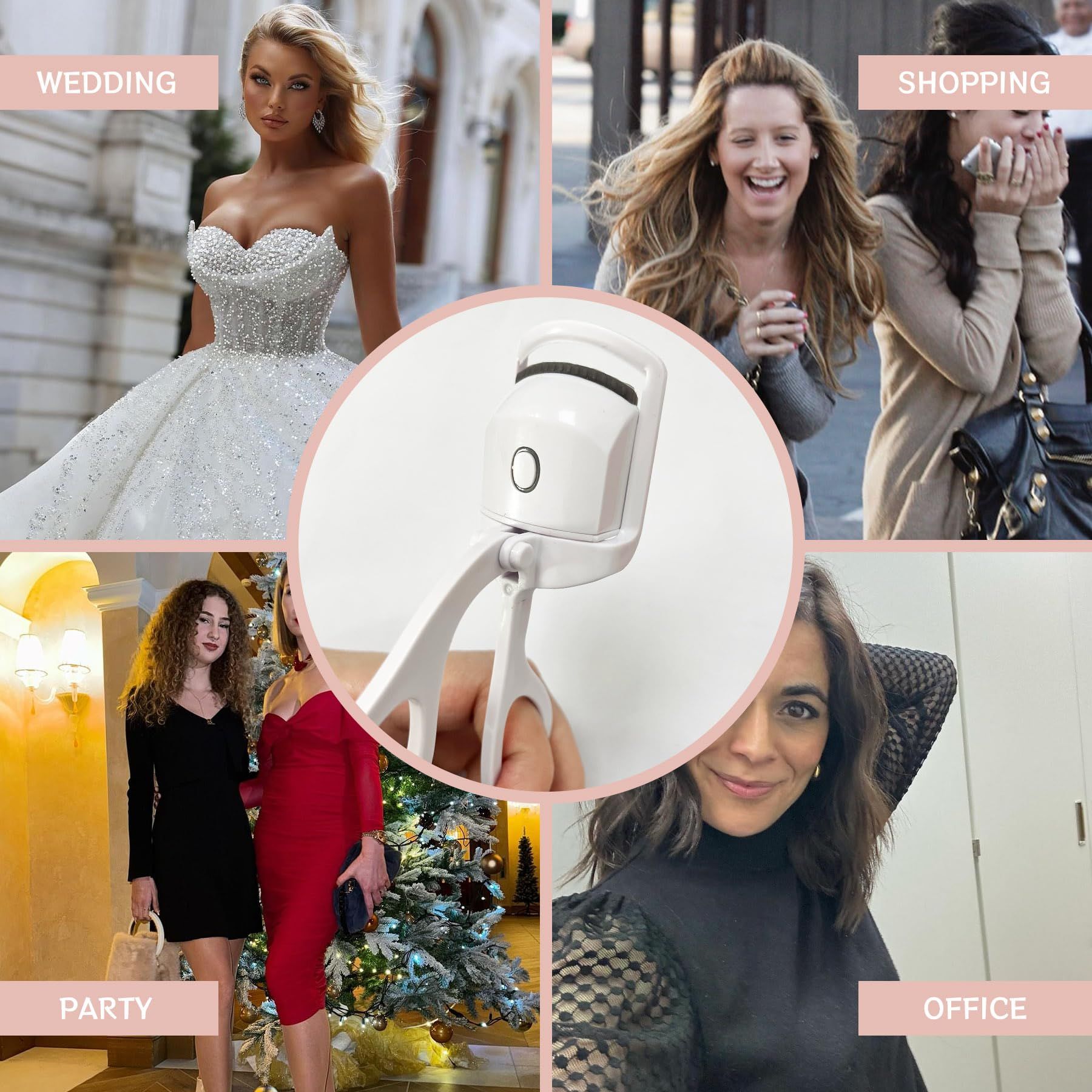 Portable Electric Heated Eyelash Curler USB Rechargeable Heated Lash Curler with Quick HeatUp MultiTemp Settings Natural Curl AntiScald Silicone Long Lasting Curling Eyelash Makeup