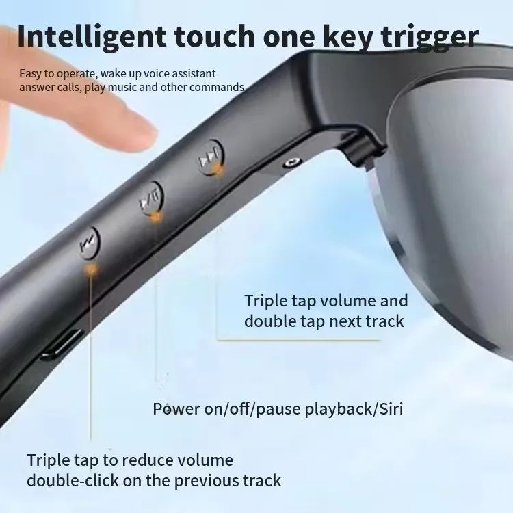 New Smart Translator Glasses Wireless Bluetooth Glasses With Microphone Earphone Glasses Bluetooth Glasses with 144 Translation UV Protection IPX5 Waterproof Music Calling for Travel Work Fashion Gift