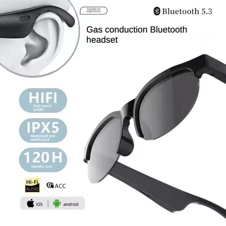 New Smart Translator Glasses Wireless Bluetooth Glasses With Microphone Earphone Glasses Bluetooth Glasses with 144 Translation UV Protection IPX5 Waterproof Music Calling for Travel Work Fashion Gift