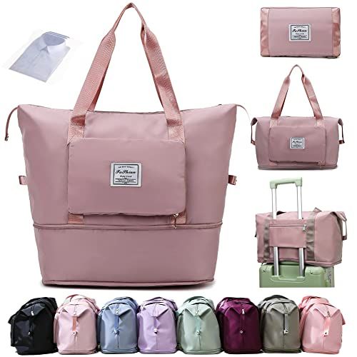 Large Capacity Folding Travel Bags Dry and Wet Separation Multifunctional Sports Shoulder Bag Portable Lightweight Waterproof Carry Luggage Bag Waterproof Gym Bag Sports Bag