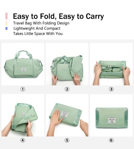 Large Capacity Folding Travel Bags Dry and Wet Separation Multifunctional Sports Shoulder Bag Portable Lightweight Waterproof Carry Luggage Bag Waterproof Gym Bag Sports Bag