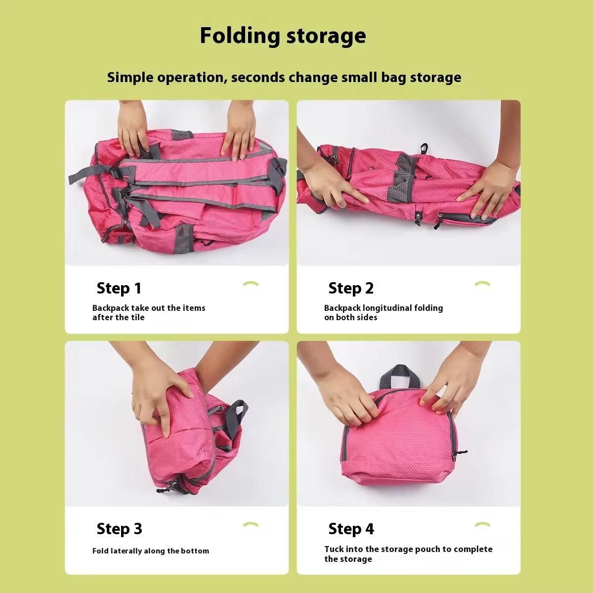 Large Capacity Lightweight Foldable Backpack, Hiking Backpack Ultralight Water Resistant Packable Daypack, Durable Travel  Bags  for School, Outdoor Sports, Travelling, Camping Biking Walking