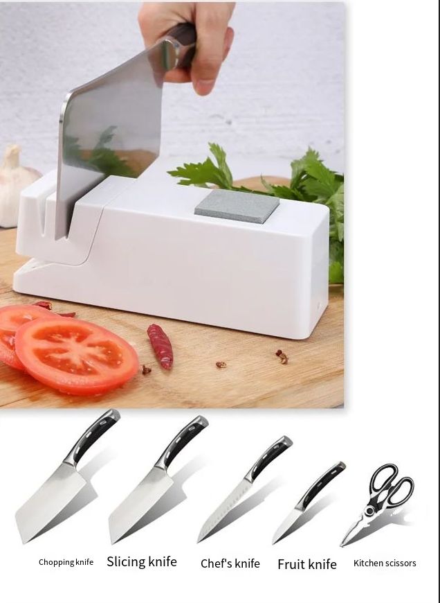 Electric Knife Sharpener, Top Grinder Quick Sharpening and Polishing Easy to Use for Kitchen Knifs Scissors, Multifunctional Utility Gadgets Sharpener USB-powered Fast Sharpening Stone Grindstone