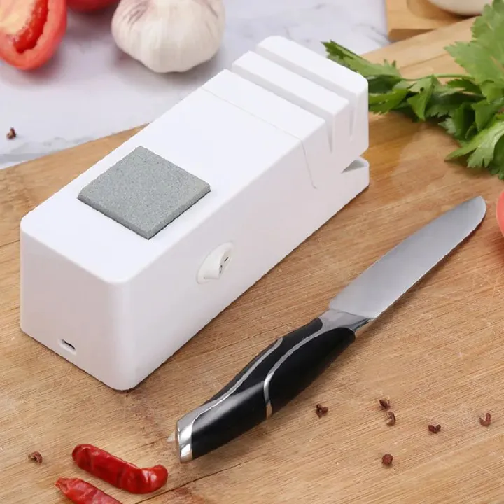 Electric Knife Sharpener, Top Grinder Quick Sharpening and Polishing Easy to Use for Kitchen Knifs Scissors, Multifunctional Utility Gadgets Sharpener USB-powered Fast Sharpening Stone Grindstone