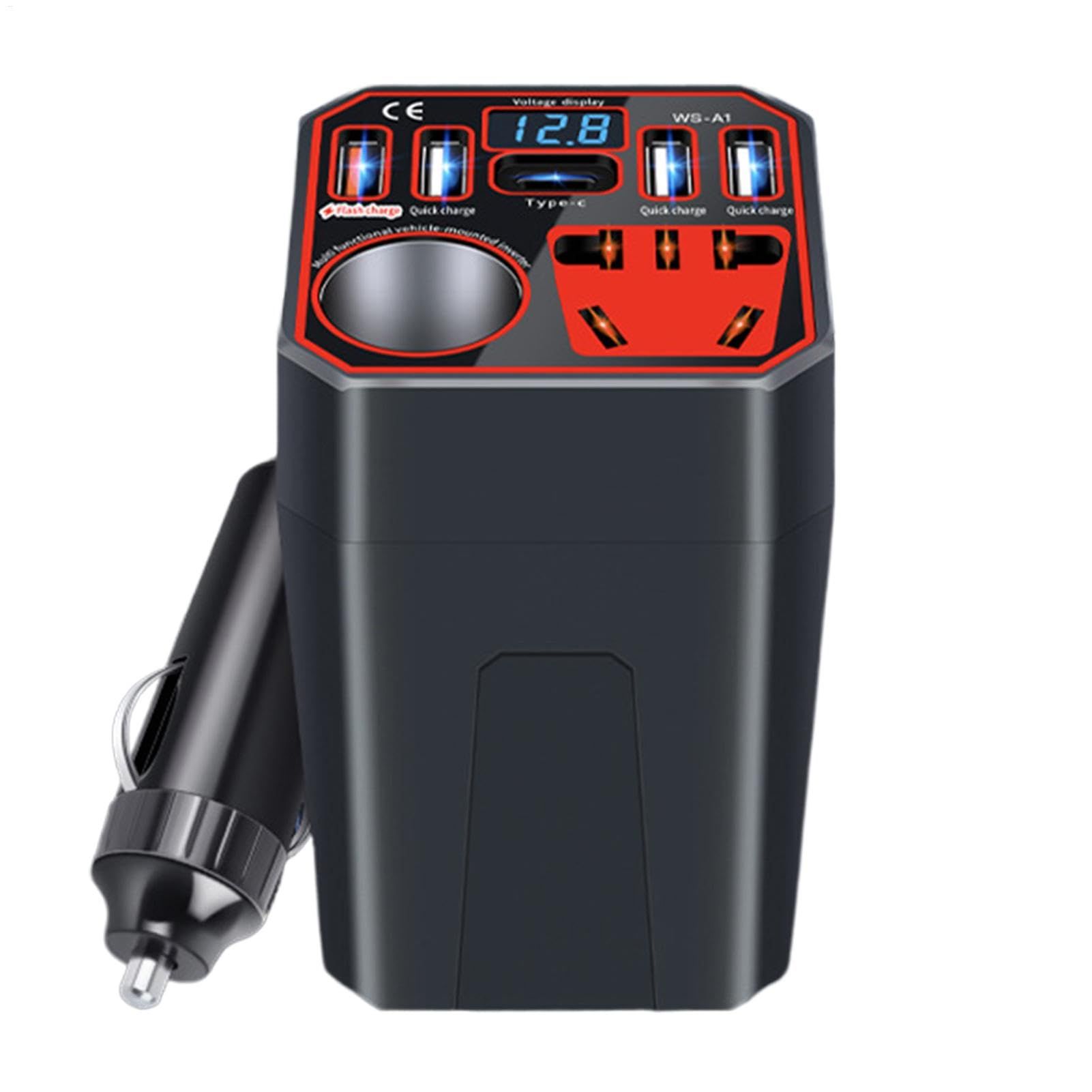 Power Inverter for Vehicle,Car Power Inverter,Multi-function Car Charger Adapter, Multi-function Multiport Converter Car Adapter Plug, Efficient Power Inverter for Vehicle