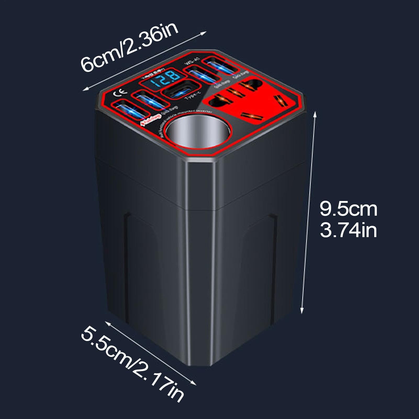 Power Inverter for Vehicle,Car Power Inverter,Multi-function Car Charger Adapter, Multi-function Multiport Converter Car Adapter Plug, Efficient Power Inverter for Vehicle