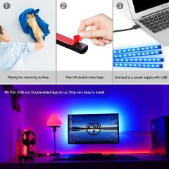 Car Interior Lighting LED Atmosphere Light, Car Strip Light Led Lights Interior Lighting USB Port Cars Charger Cars Light Bar with Remote Control, 4 in1 Waterproof Light Bar RGB Car Atmosphere Lights