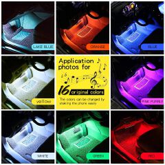 Car Interior Lighting LED Atmosphere Light, Car Strip Light Led Lights Interior Lighting USB Port Cars Charger Cars Light Bar with Remote Control, 4 in1 Waterproof Light Bar RGB Car Atmosphere Lights