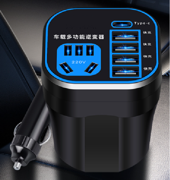 Power Inverter for Vehicle,Car Power Inverter,Multi-function Car Charger Adapter,Converter Car - Car Mounted Cup Type Inverter Converter,Cell Phone Automobile Chargers,Vehicle Outlet Adapter for All
