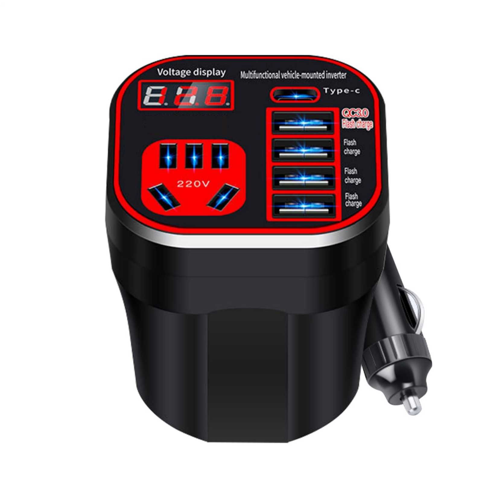 Power Inverter for Vehicle,Car Power Inverter,Multi-function Car Charger Adapter,Converter Car - Car Mounted Cup Type Inverter Converter,Cell Phone Automobile Chargers,Vehicle Outlet Adapter for All