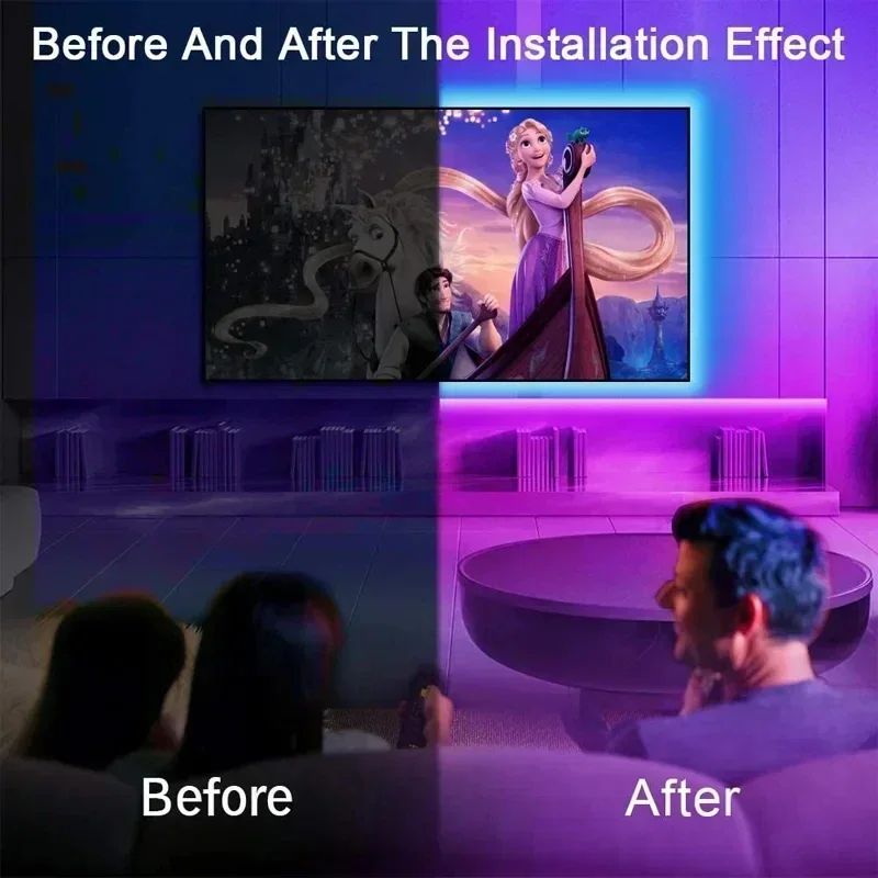 RGB LED Strip Light Remote App Control TV Led Backlight Flexible Ribbon Tape USB 5V Led Light for PC Gaming Bed Room Decoration Ourdoor Party TV Kitchem DIY Indoor Outdoor Festival Decoration