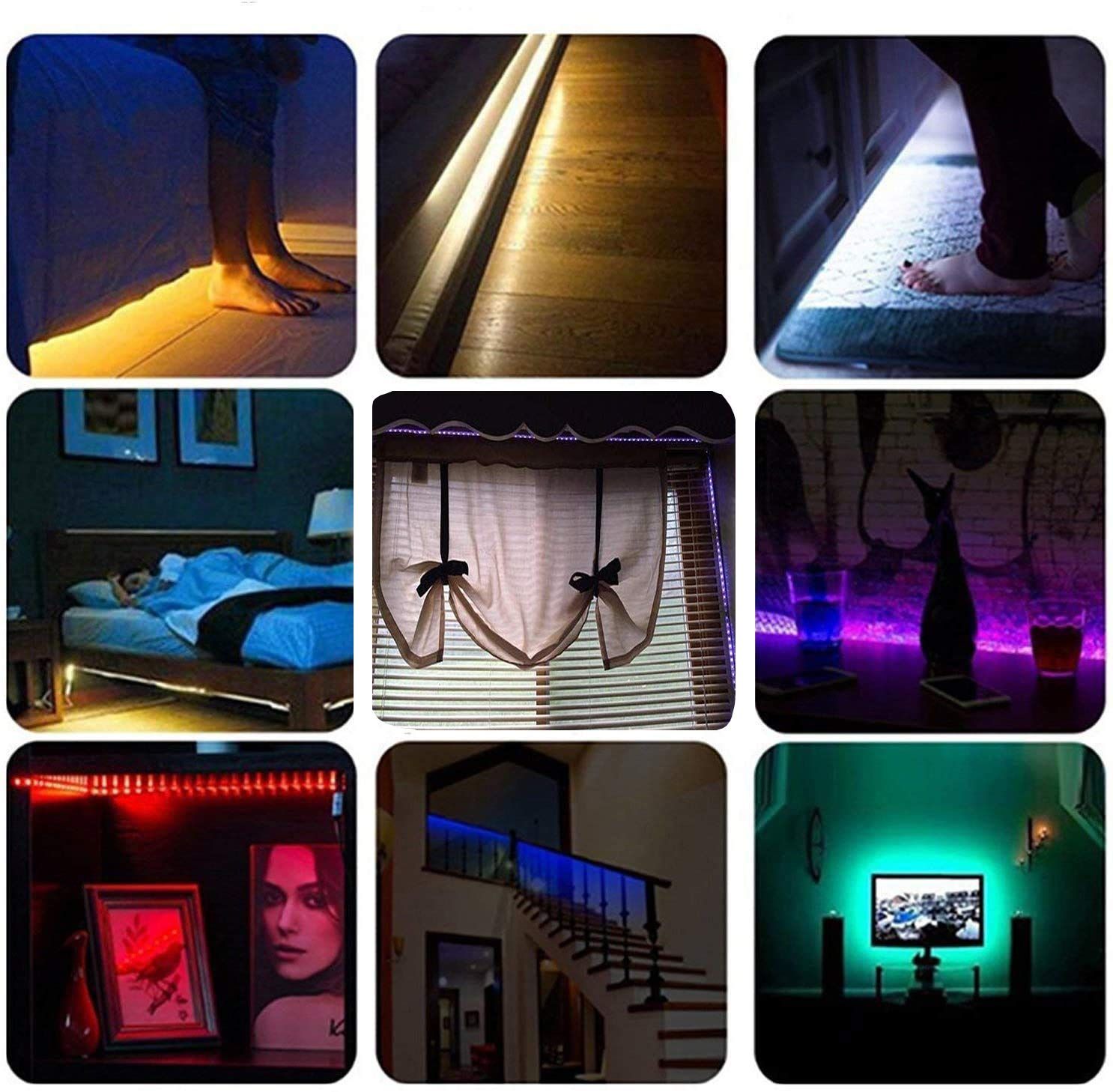 RGB LED Strip Light Remote App Control TV Led Backlight Flexible Ribbon Tape USB 5V Led Light for PC Gaming Bed Room Decoration Ourdoor Party TV Kitchem DIY Indoor Outdoor Festival Decoration