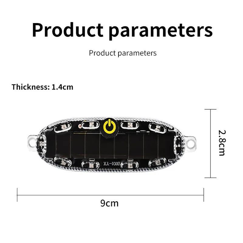 Solar Powered Motorcycle Warning Lights High Brightness LED Motorbike Safety Light Durable Easy to Install for Night Riding Enhanced Visibility Lighting Accessorie Car Motorcycle Bike LED Flash Lights