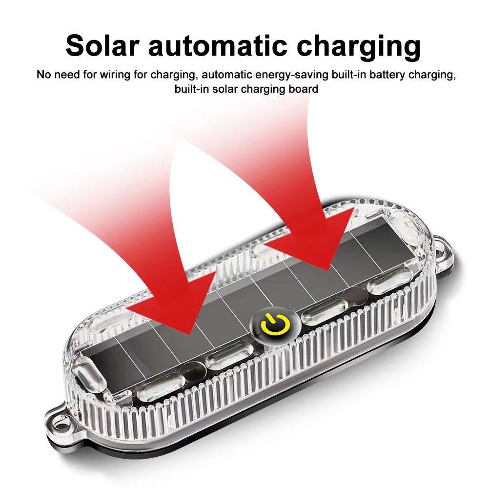 Solar Powered Motorcycle Warning Lights High Brightness LED Motorbike Safety Light Durable Easy to Install for Night Riding Enhanced Visibility Lighting Accessorie Car Motorcycle Bike LED Flash Lights