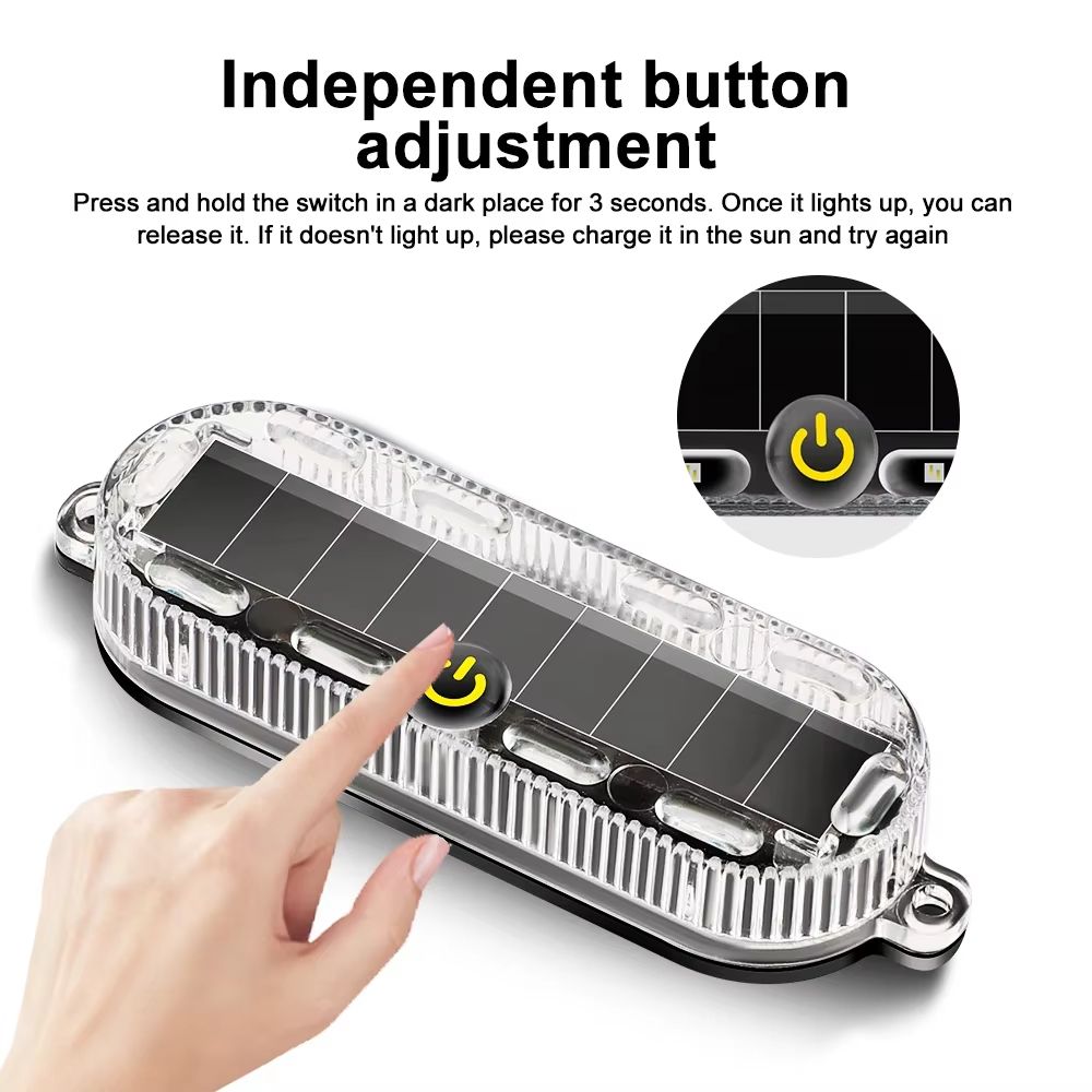 Solar Powered Motorcycle Warning Lights High Brightness LED Motorbike Safety Light Durable Easy to Install for Night Riding Enhanced Visibility Lighting Accessorie Car Motorcycle Bike LED Flash Lights