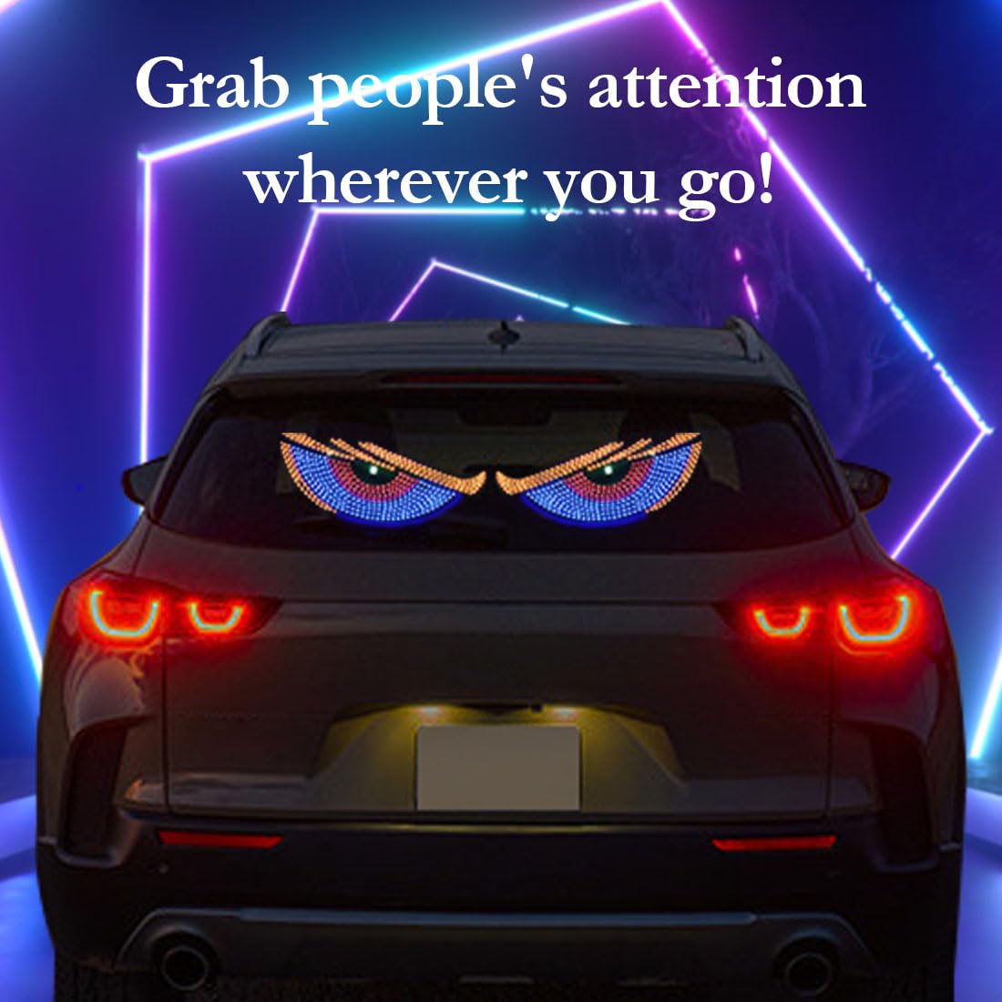 2pcs Car Eyes LED Light USB Demon Eye Decorative Light With 11 Modes Cars front/rear Windshield Flicker Signal Lighting for SUVs Pickups Trucks Cars Windshield Eyes Animated Led Flexible Dynamic LED
