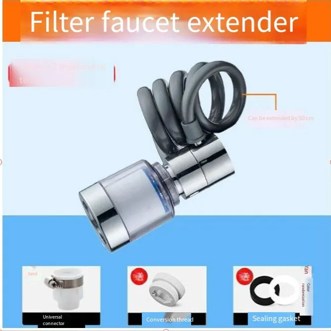 Kitchen Faucet Sprayer Water Tap Extension with Water Filter 360 Degree Tap Attachment Rotatable Multifunctional Tap Extender with Purifier Filters Tap Adapter for Taps Kitchen Bathroom