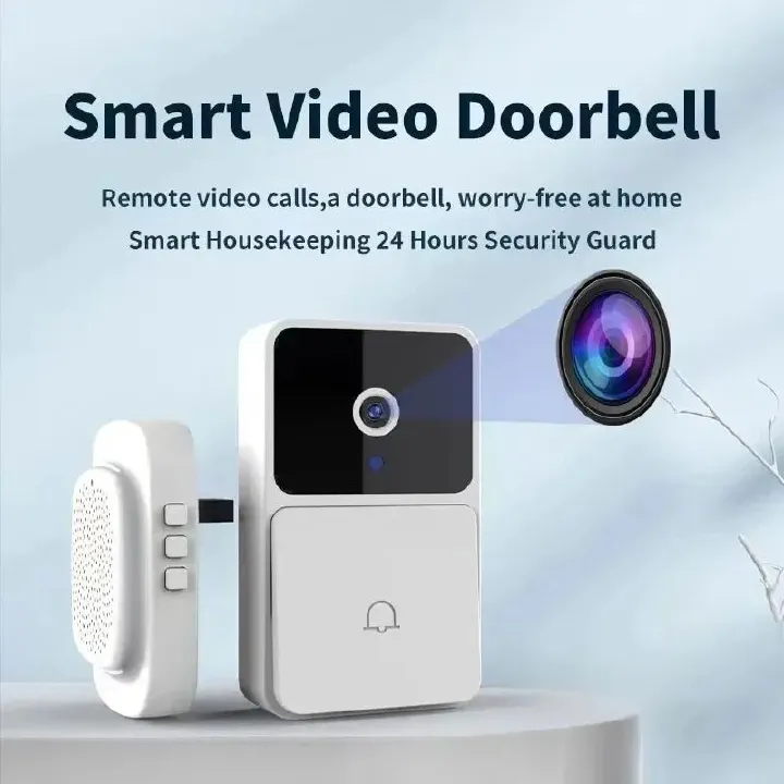 WIFI Video Doorbell Camera Wireless Night Vision Smart Home Security HD Door Bell Two Way Intercom Voice Change For Home Security Smart Wireless Remote Video Doorbell Camera Cloud Storage Live View