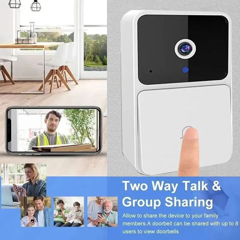 WIFI Video Doorbell Camera Wireless Night Vision Smart Home Security HD Door Bell Two Way Intercom Voice Change For Home Security Smart Wireless Remote Video Doorbell Camera Cloud Storage Live View