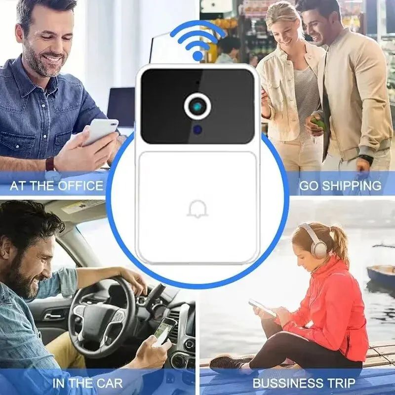 WIFI Video Doorbell Camera Wireless Night Vision Smart Home Security HD Door Bell Two Way Intercom Voice Change For Home Security Smart Wireless Remote Video Doorbell Camera Cloud Storage Live View