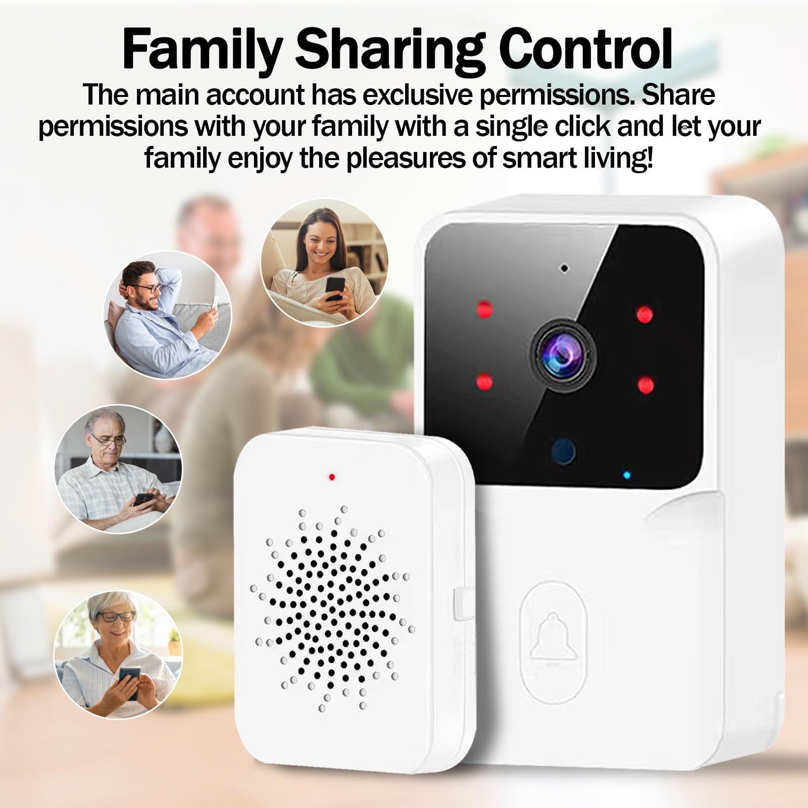 WIFI Video Doorbell Camera Wireless Night Vision Smart Home Security HD Door Bell Two Way Intercom Voice Change For Home Security Smart Wireless Remote Video Doorbell Camera Cloud Storage Live View