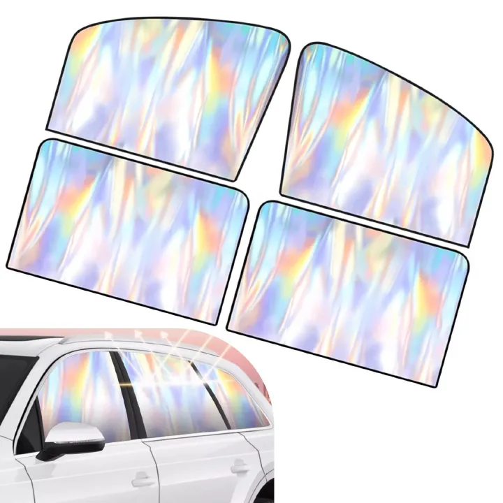 Car Side Window Shades, Blackout 99% Side Window Sun Shade Covers, Titanium Silver Sunscreen Layer M-agnetic Car Privacy Curtains, Universal SunShade for Car Keeps Interior Cool