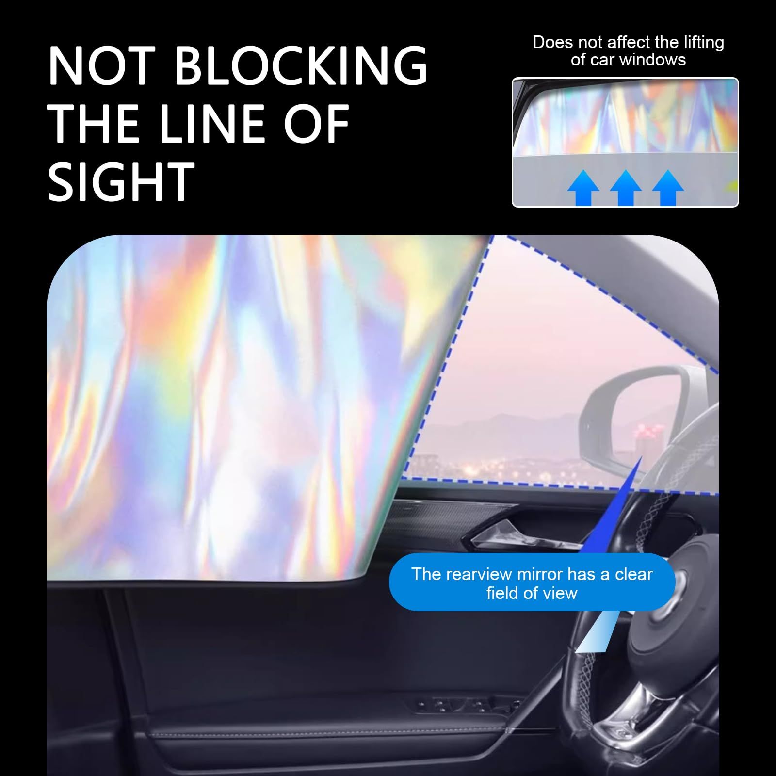 Car Side Window Shades, Blackout 99% Side Window Sun Shade Covers, Titanium Silver Sunscreen Layer M-agnetic Car Privacy Curtains, Universal SunShade for Car Keeps Interior Cool