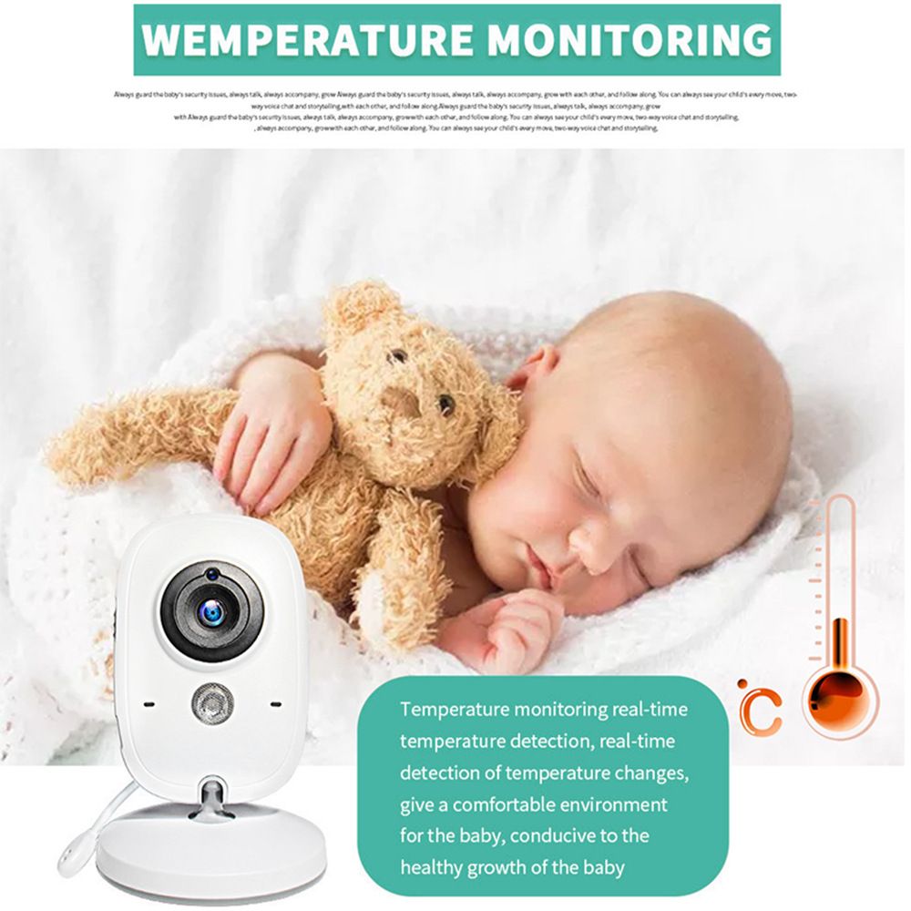3.2 inch Display Video Baby Monitor No WiFi Baby Monitor with Camera and Audio Plug & Play HD Camera, Night Vision 2-Way Talk,8 Lullabies Portable Baby Monitor  Night Vision Temperature Monitoring