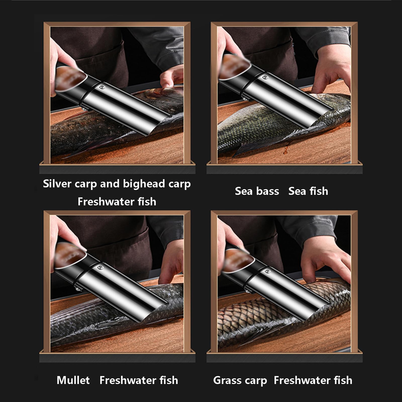 Wireles Electric Fish Scaler, Cordless Fish Scale Scraper Remover with Stainless Steel Protective Cover, USB Rechargeable Fish Descaler Tool, 360° Waterproof, Fish Scaler Remover for All Types of Fish