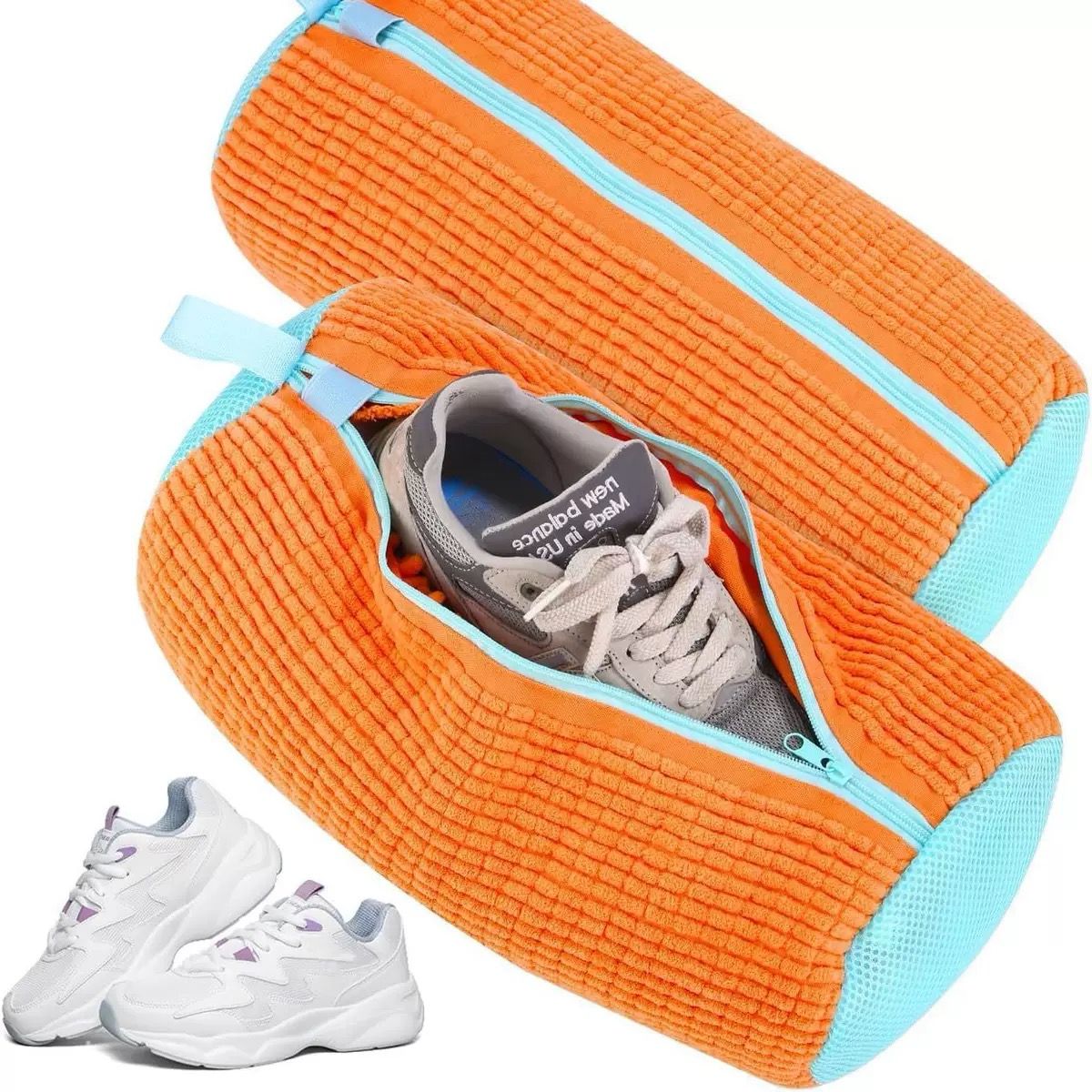 Multi-purpose Laundry Bag Washing Shoes Bag Anti-deformation Washing Machine Bag Zipper Closure Trainer Washing Machine Bag Shoe Cleaning Storage Bag Wash Clothes Clean Doll Travel Shoes and Bags