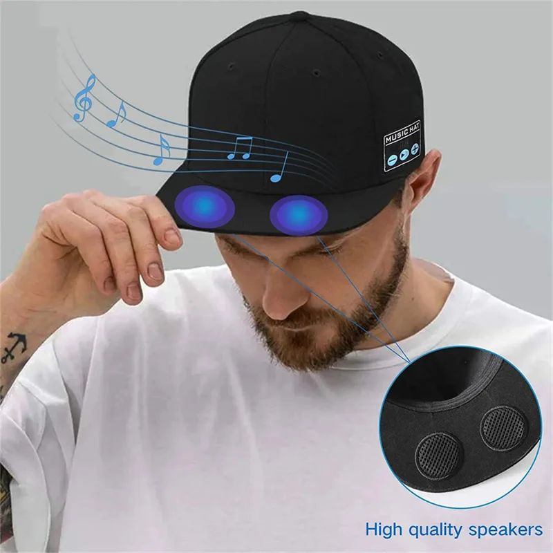 Multifunctional Wireless Bluetooth Speaker Hat With Portable Speakers Wireless Headphones Detachable Adjustable Music Baseball Cap Running Sports Speaker Hat with Mic Baseball for Outdoor Indoor Hike