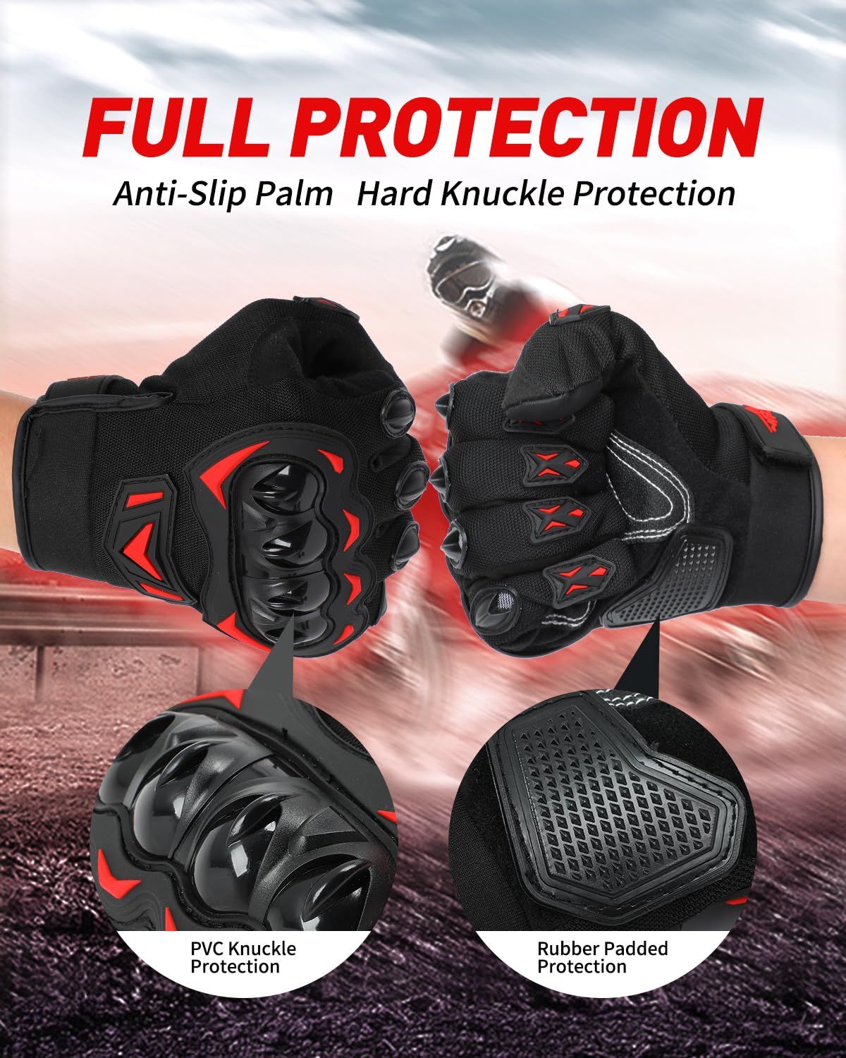 Motorcycle Gloves for Men Women Touchscreen Motorbike Gloves with Hard Knuckle Riding Gloves Anti-Slip Airsoft Gloves Full finger tactical cycling gloves