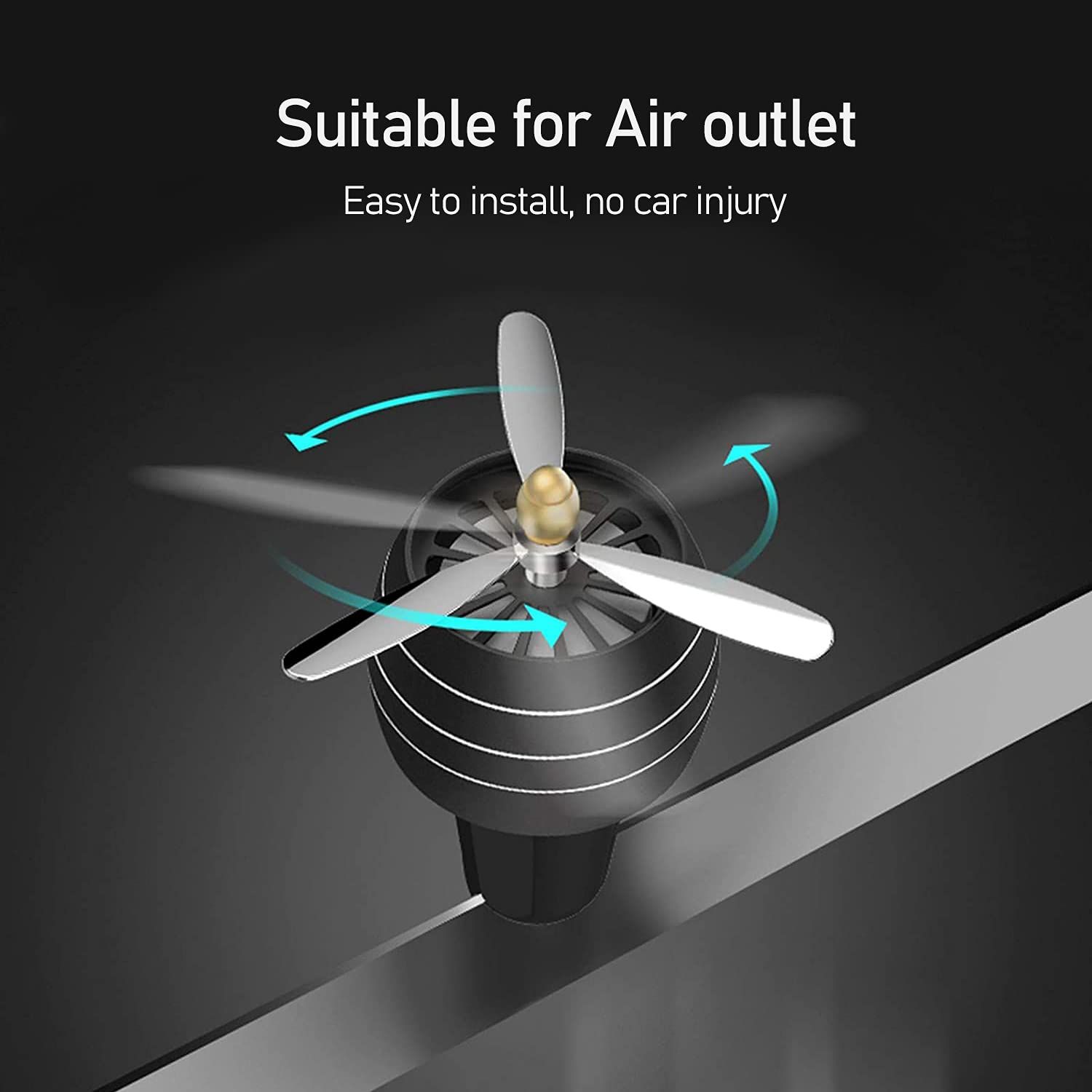 Car Air Freshener Vent Clip Propeller Shape Auto Air Conditioning Outlet Clip with LED Light Universal Perfume Diffuser Decoration with 2pcs cologne-style fragrance aroma tablet Car Accessories