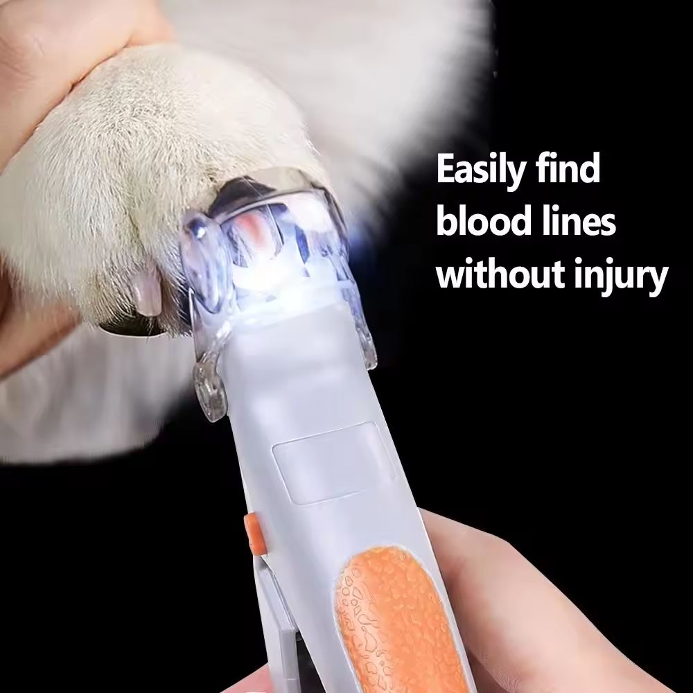 Multifunction Pet Nail Clipper with LED Light Dog Cat Special Nail Clipper Nail Trimmer Pet Cleaning Grooming Supplies Nail Clipper with LED Light for Cats Puppy Professional Illuminated Pet Care