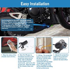 2pcs Motorcycle Logo LED Light Universal Motorcycle Projector Lights for Angel Wing Logo Waterproof Motorcycle Shadow Light Accessories for Motor Scooter Electric Vehicle Moto Lovers Gift