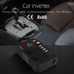 300W Car Inverter 12V to 220V-240V Car Power Adapter Converter Splitter 4 USB Charger Fast Charging Car Inverter 300W Power Inverter Car Power Converter