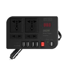 300W Car Inverter 12V to 220V-240V Car Power Adapter Converter Splitter 4 USB Charger Fast Charging Car Inverter 300W Power Inverter Car Power Converter