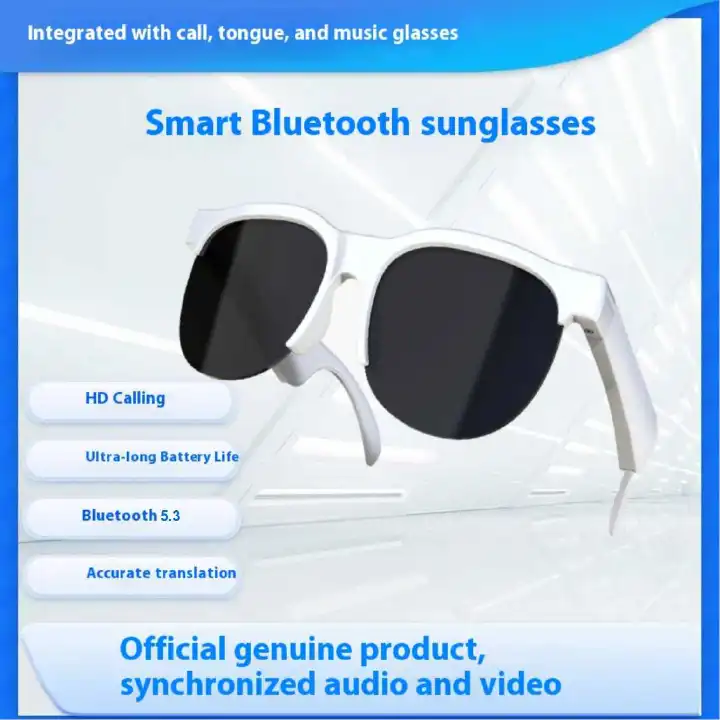 New Smart Translator Glasses GM Wireless Bluetooth Glasses With Microphone Earphone Glasses Bluetooth Glasses with 150 Translation UV Protection Waterproof Music Calling for Travel Work Fashion Gift