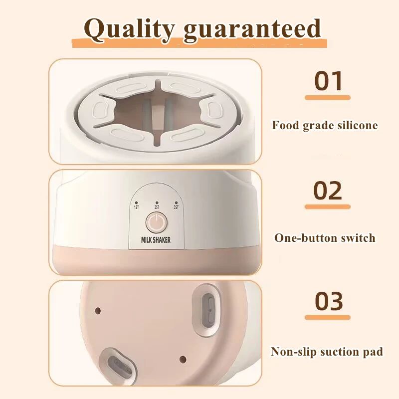 Baby Bottle Shaker Food Grade Baby Bottle Formula Mixer USB Rechargeable Non-Slip Baby Milk Bottle Shaker Baby Supplies for Outdoor and Indoor Travel Perfect for Convenient and Safe Feeding Value Gift