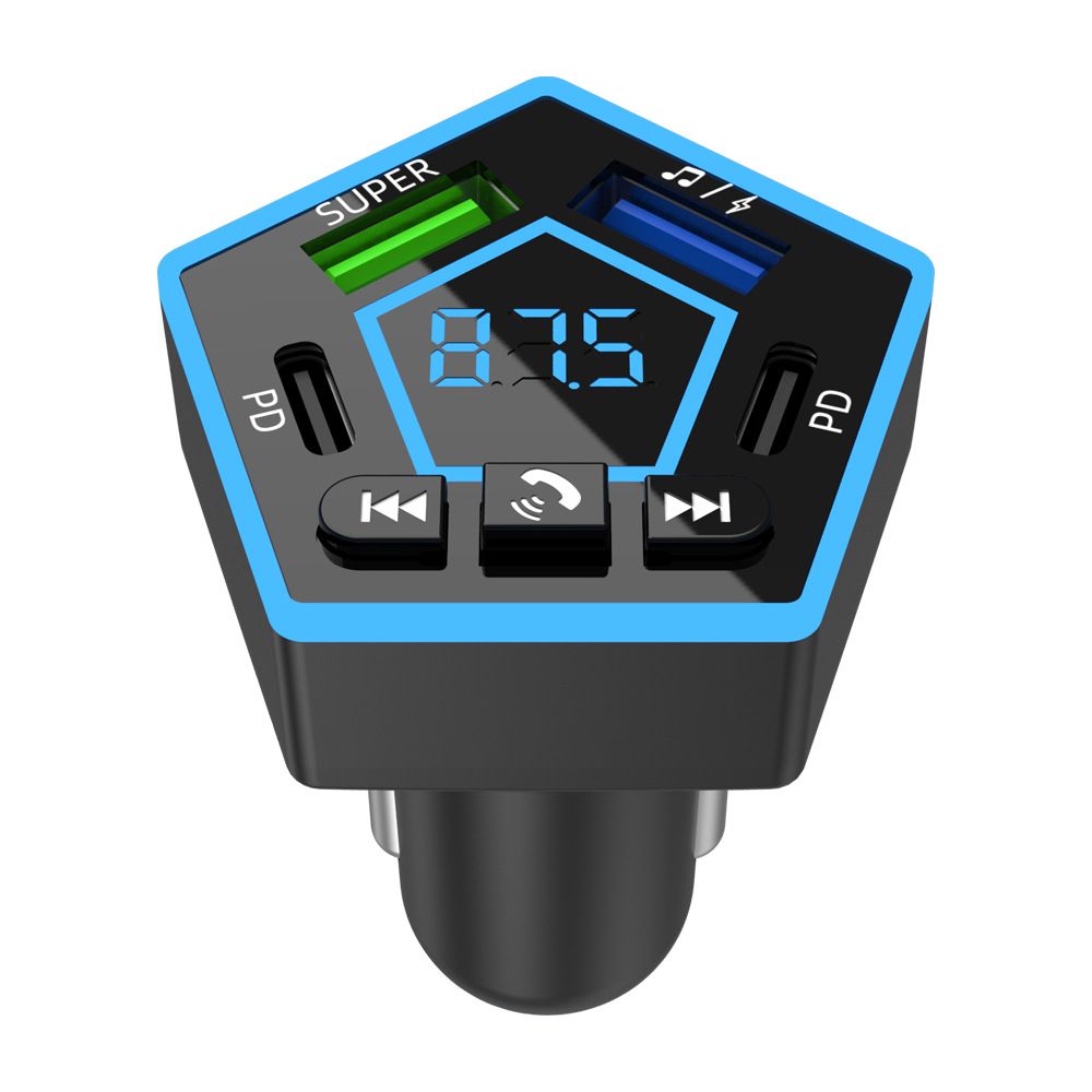 Multifunctional And New Bluetooth FM Transmitter 5.5 Wireless Car Adapter Support USB and PD Fast Charging FM Transmitter Radio Receiver Hands-Free Calling Support Upgrade with LED Digital Display