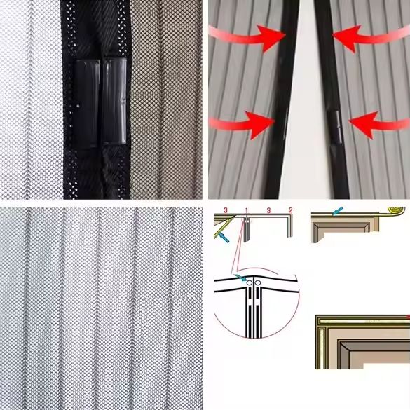 New Magnetic Screen Door, Anti Mosquito and Fly Screen Door Curtain, 100x200cm Fly Screen Door White with Magnets Heavy Duty Mesh Curtain, Front Door Apartments and More, Pet and Kid Entry Friendly
