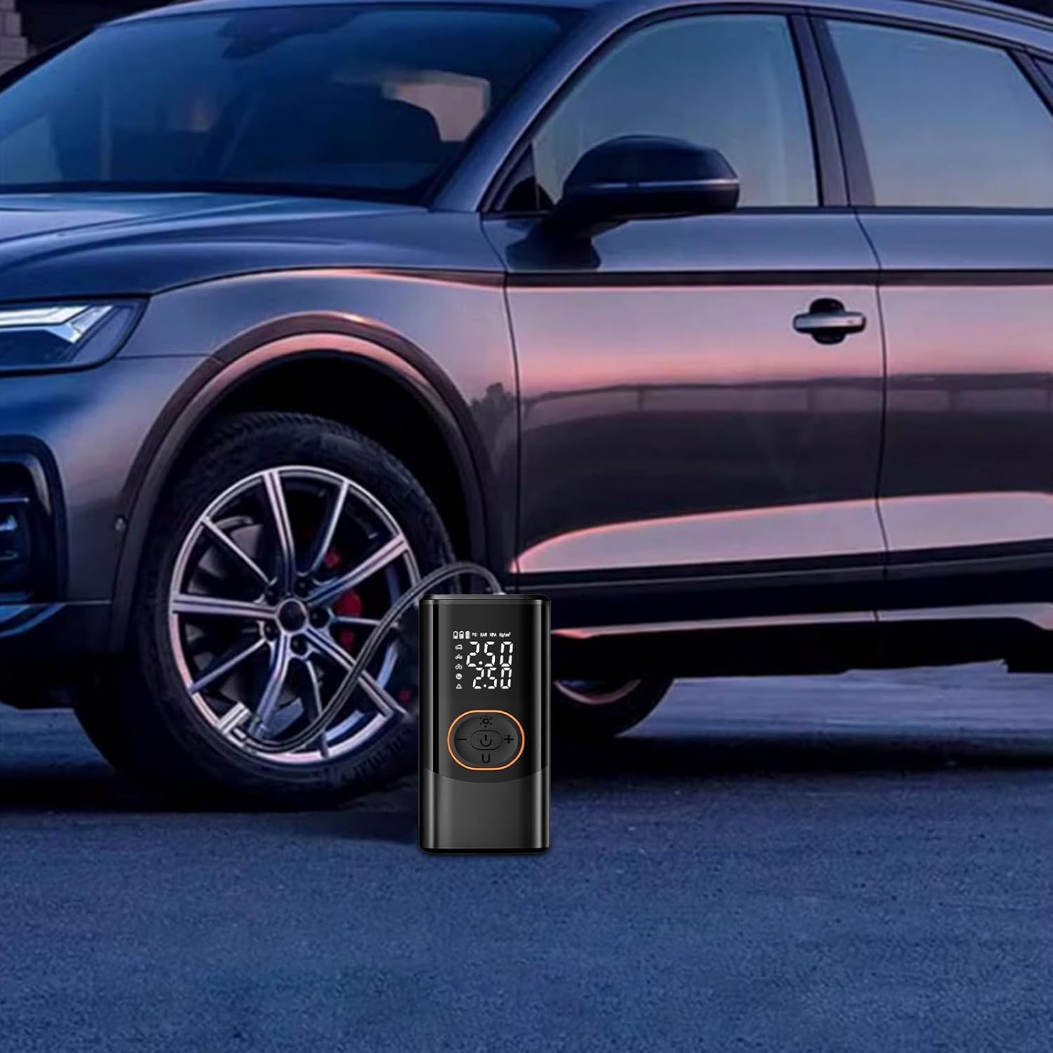 Electric Air Pump, Cordless Smart Inflator, Wireless 4-Mode Device, Digital Display, LED Lighting, Rechargeable, Fast Inflation, Portable pump for Car, Bike, Balls, Travel, Camping, Home, Outdoor Use