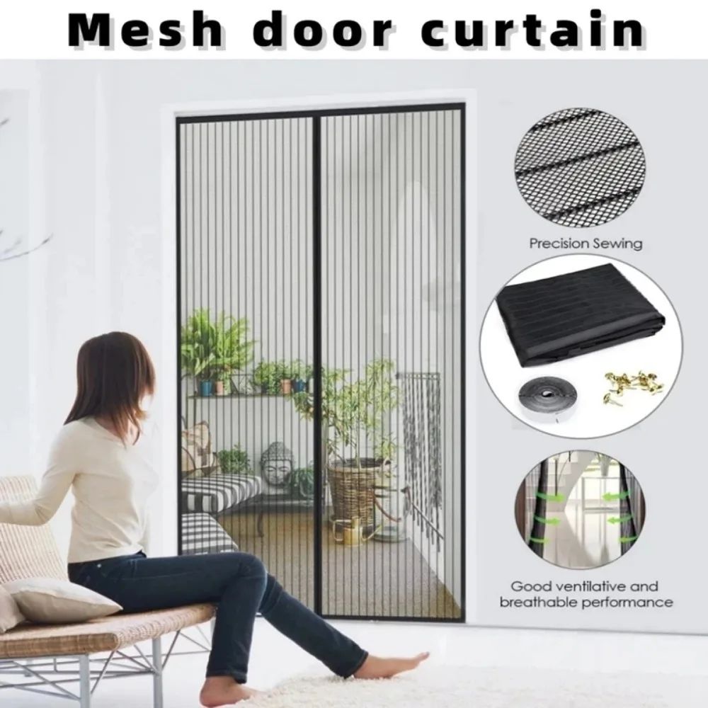 Magnetic Mosquito Net Door, Magnetic Fly Screen Door, Various Sizes, Mosquito Net Curtain Exterior Door, Self-Closing, No Tools Required, Easy to Install Door, Veranda, Insect Repellent, Eco Friendly