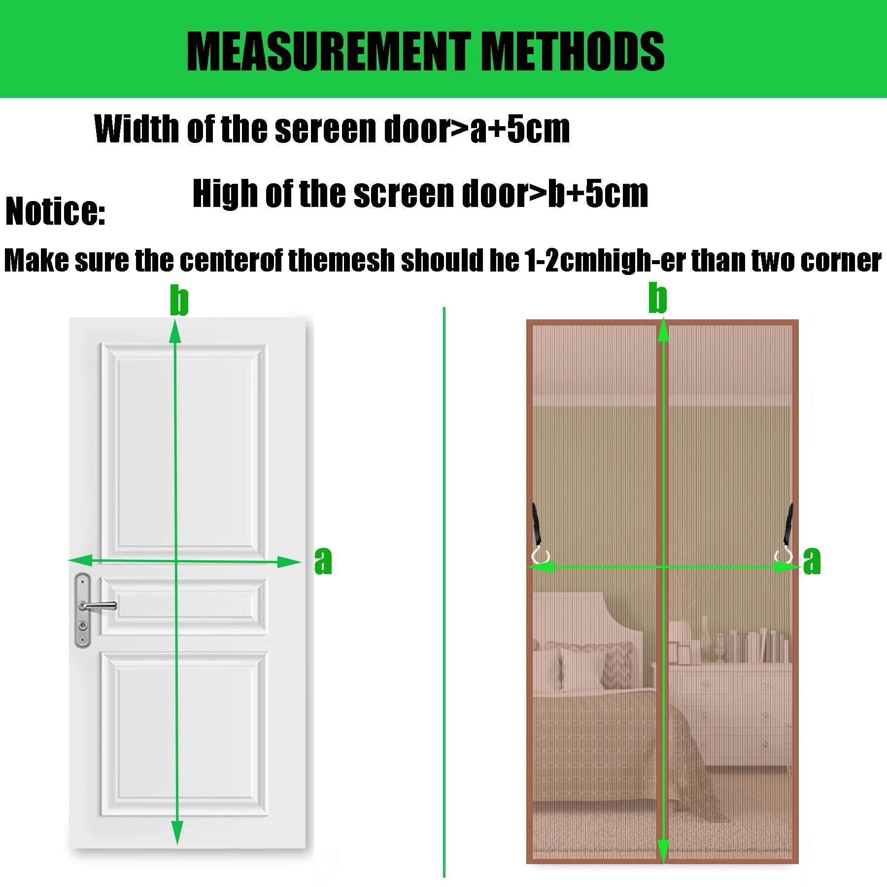 Magnetic Mosquito Net Door, Magnetic Fly Screen Door, Various Sizes, Mosquito Net Curtain Exterior Door, Self-Closing, No Tools Required, Easy to Install Door, Veranda, Insect Repellent, Eco Friendly
