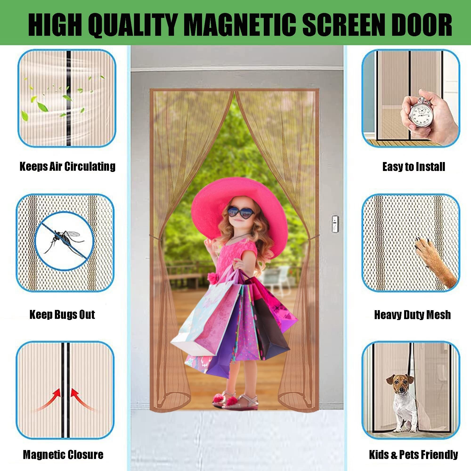 Magnetic Mosquito Net Door, Magnetic Fly Screen Door, Various Sizes, Mosquito Net Curtain Exterior Door, Self-Closing, No Tools Required, Easy to Install Door, Veranda, Insect Repellent, Eco Friendly